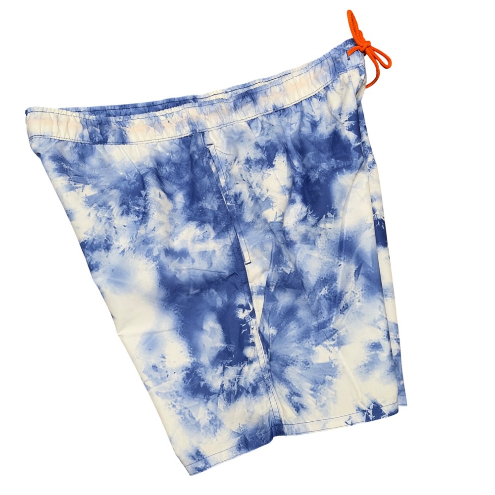 Dreamwave Swim Trunks Mens XL Blue White Tie Dye UPF 50+ Quick Dry M333624CL